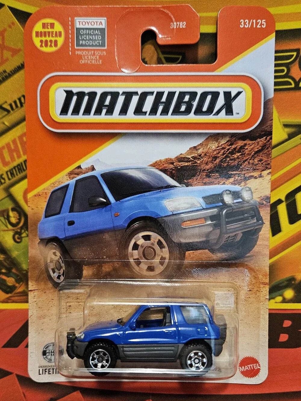 Matchbox Blue Toyota RAV4 Die-Cast Suv.